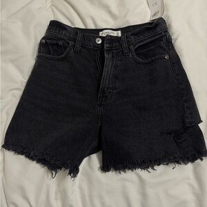 Abercrombie & Fitch Black Denim “The Dad Short “ Jean Shorts NWT